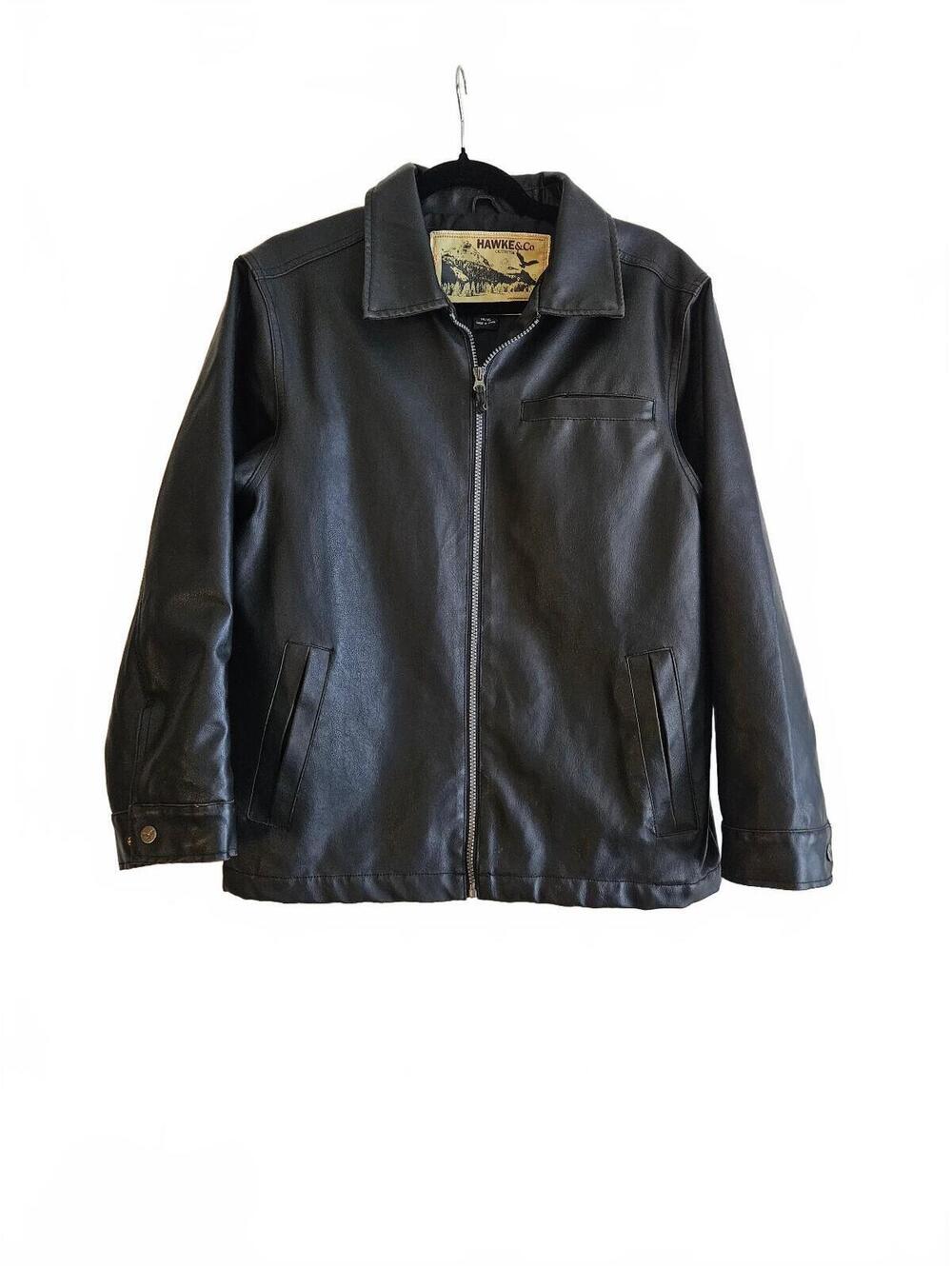 Hawke & Co. Black Faux Leather Biker Jacket for Women-Size 14/16-Fall Ready!